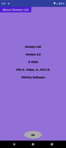 Grocery List By Screen